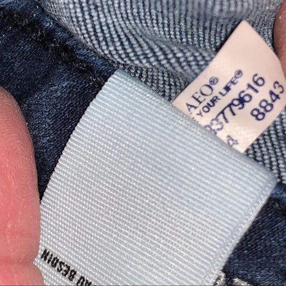 AEO SKY HIGH JEGGING Blue Denim Stretch Jeans EXC - Picture 8 of 8